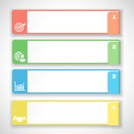 Modern soft color Design template Infographics numbered banners horizontal cutout