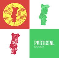 Portugal Grunge Retro Map