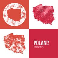 Poland Grunge Retro Map