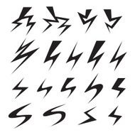 Set of Lightning bolt icon