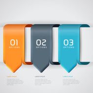 set Colorful Origami Style Number Options Banner &amp; Card