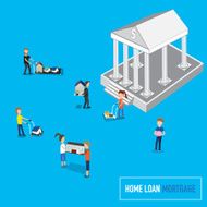Home loan or mortgage banking concept