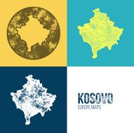 Kosovo Grunge Retro Map