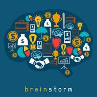 Brainstorm business and finance concept flat illustration N2