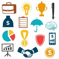 Set of business and finance flat icons N2