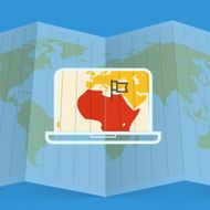 Africa on the map of Earth Infographic elements