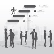 Modern infographic for business project with silhouette people N8