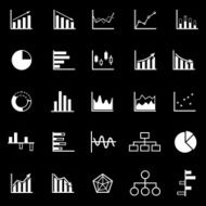 Graph icons on black background