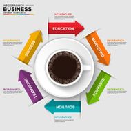 Abstract 3D digital business arrow Infographic N8