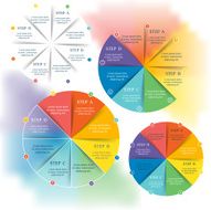 Collection of infographic templates for business N19
