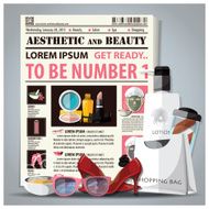 Aesthetic And Beauty Newspaper Lay Out With Cosmetic