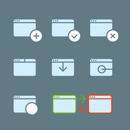 Different web browser icons set with rounded corners Design element