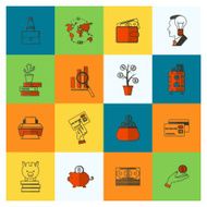 business and finance icon set N224