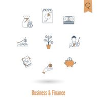 business and finance icon set N226