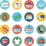 Vector collection of flat shopping icons