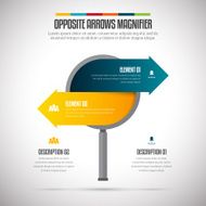 Opposite Arrows Magnifier Infographic
