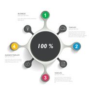 Round infographic chart diagram template Vector