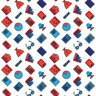 Business icons seamless pattern
