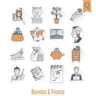 business and finance icon set N231