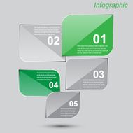 Infographic design template with paper tags N16