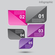 Infographic design template with paper tags N17