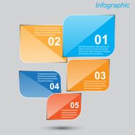 Infographic design template with paper tags N19