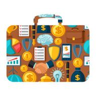 Business and finance concept from icons in shape of briefcase