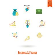 business and finance icon set N243