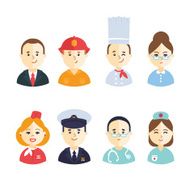 Vector Profession Character flat icon set