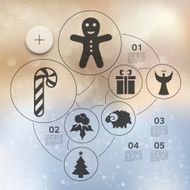 Christmas infographic with unfocused background N16