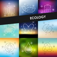 ecology timeline infographics with blurred background N2