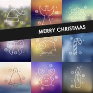 Christmas timeline infographics with blurred background N4