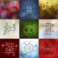 technology timeline infographics with blurred background N4