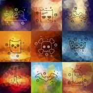 Halloween timeline infographics with blurred background N7