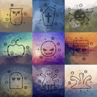 Halloween timeline infographics with blurred background N8