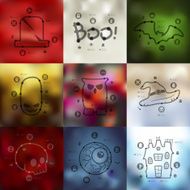 Halloween timeline infographics with blurred background N9