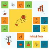 business and finance icon set N260