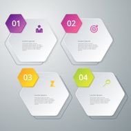 Vector illustration infographics four hexagon N3