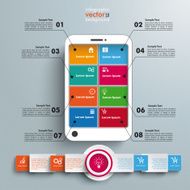 White Smartphone 8 Options Banner Infographic