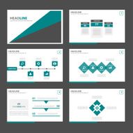 Black and green multipurpose infographic presentation Templates flat design set