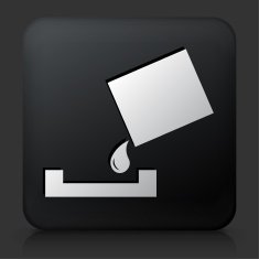 Black Square Button with Paint Bucket and Roller