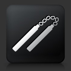 Black Square Button with Chucks