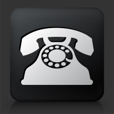 Black Square Button with Home Phone Icon N7