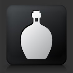 Black Square Button with Alcohol Bottle N12
