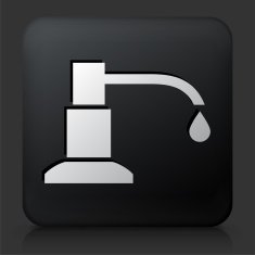 Black Square Button with Soap Icon