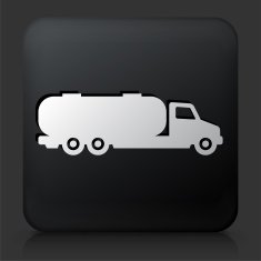 Black Square Button with Gas Truck Icon