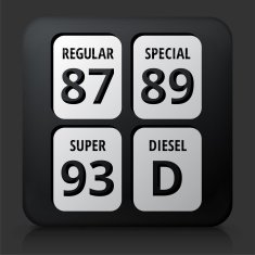 Black Square Button with Gas Pump Icon