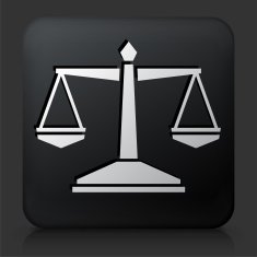 Black Square Button with Justice Balance Icon N4