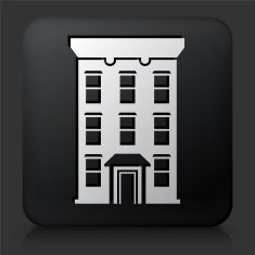 Black Square Button with Home Icon N11