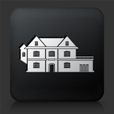 Black Square Button with Building Icon N20